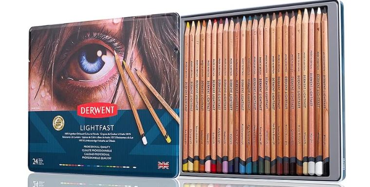 Derwent Lightfast Set Matite Resistenti alla Luce con Anima Rotonda da 4 mm, Resistenza Elevata del Nucleo e Consistenza Cremosa, Adatte al Disegno e alla Colorazione