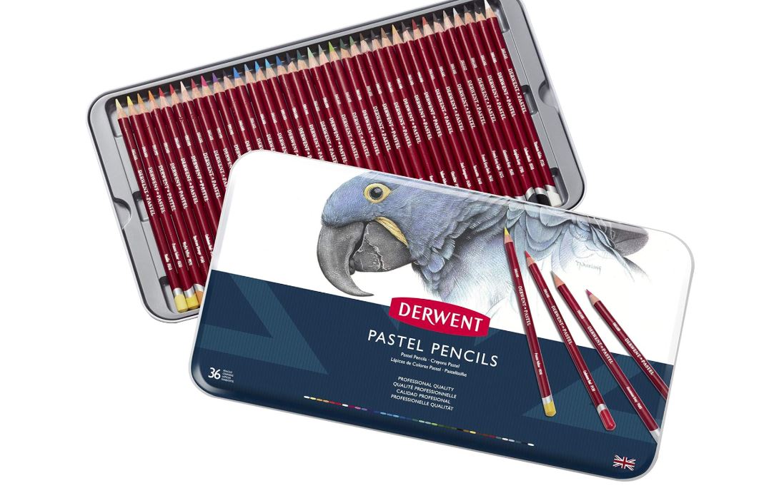 Derwent Pastel Matite Acquarellabili Colorate per Disegnare e Scrivere, Ideali per Sfumature e Stratificazioni, Astuccio in Metallo Incluso, Qualità Professionale