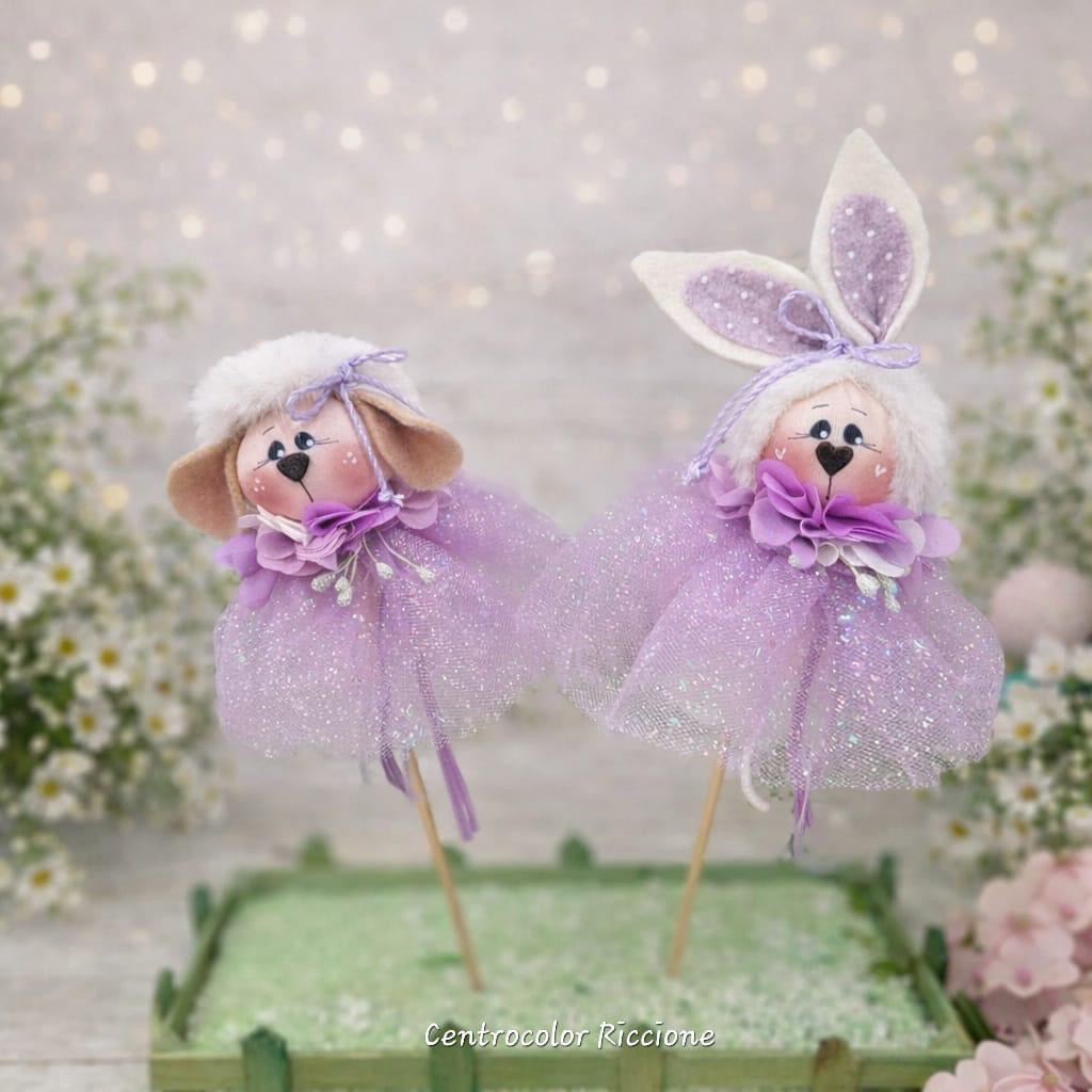 kit Fiocco e Lana lilla 2 pezzi