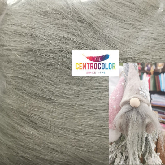 Barba, Capelli Peluche Pelo Grigio Lungo 25x35 cm