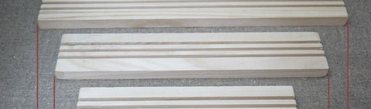 Base in legno 40 cm con 3 scanalature