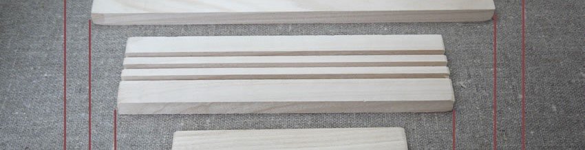 Base in legno 30 cm con 3 scanalature