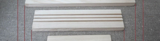 Base in legno 30 cm con 3 scanalature