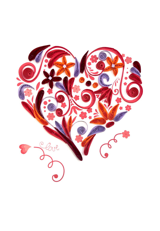 Biglietto Filigrana di carta cuore