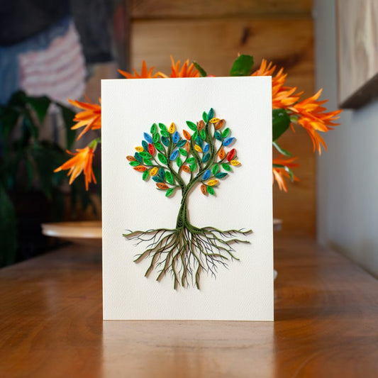 Biglietto Filigrana di carta albero della vita