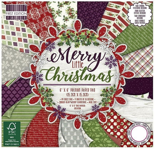 Blocco carta Scrap - Buon Natale FEPAD151x17- Merry Little Christmas 15x15cm (6"x6")