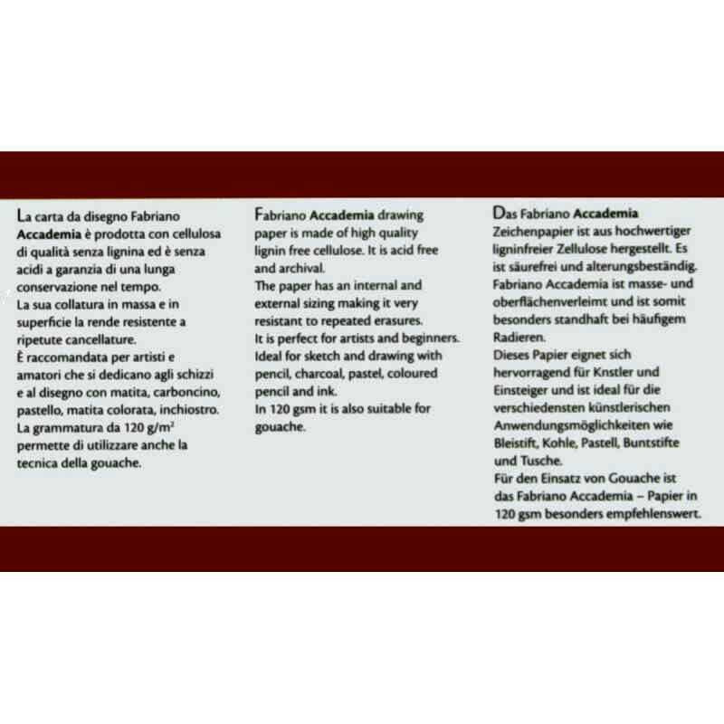 Blocco Disegno Accademia 30 fogli Spirale Grana Naturale 200gr Fabriano