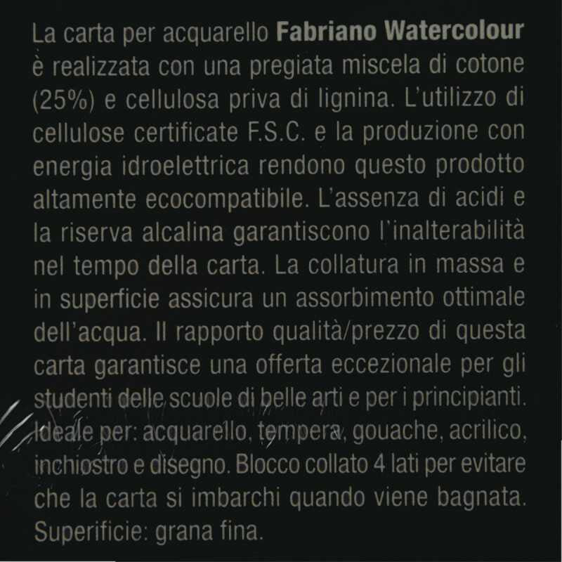 Blocco Watercolour Grana Fine 300gr 20 fogli Fabriano