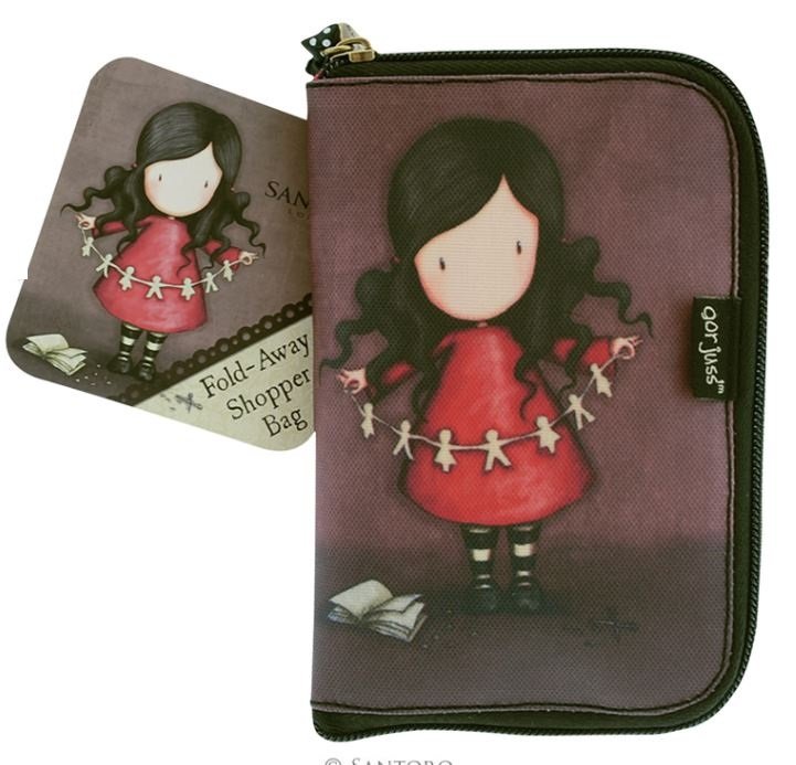 Borsa shopper pieghevole Gorjuss Santoro - 308GJ12 - I Found family in a book