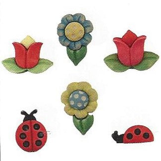 Bottoni decorativi - Flowers & Ladybugs - 335635 - sf105