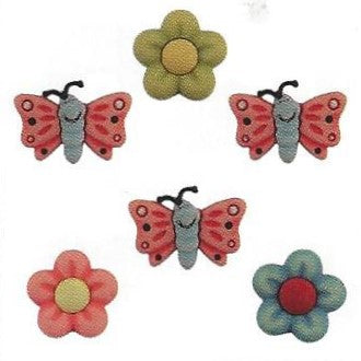 Bottoni decorativi - Flutterbugs & Flowers - 335625 - bz107