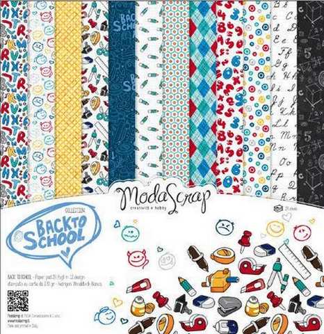 Carta blocco Scrap Back to school MSA15ABS 15 x 15 cm