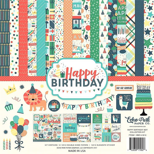 Carta blocco Scrap - Buon compleanno - HBB141016 30x30cm (12"x12")