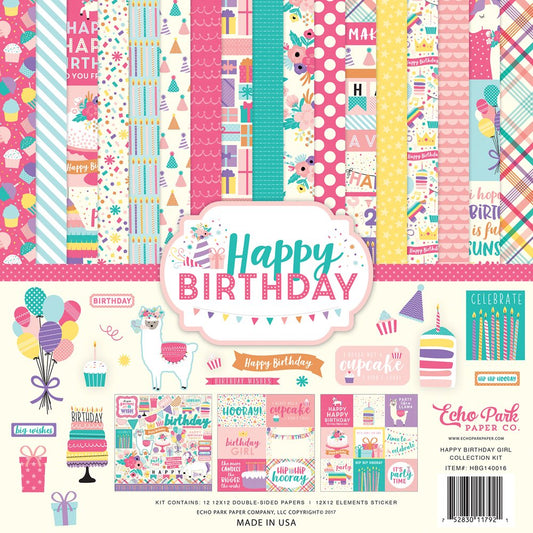 Carta Blocco Scrap - Buon Compleanno Ragazza-HBG140016- 30x30 (12"x 12").