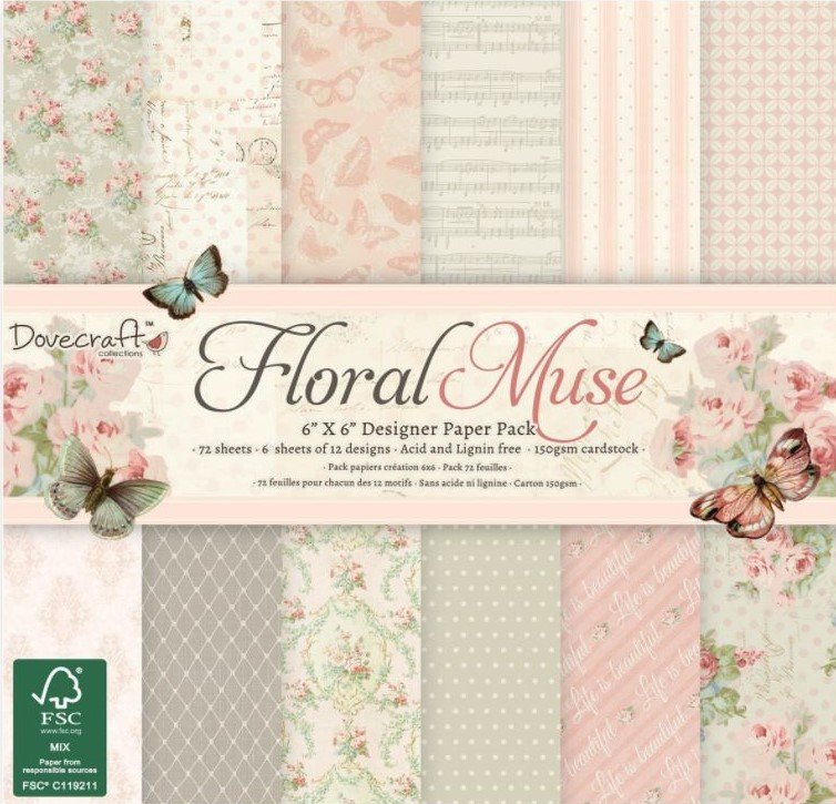 Carta blocco Scrap - DCPAP024  Floral Muse 15x15 (6"x 6")
