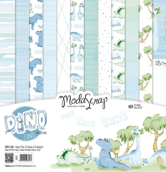 Carta blocco Scrap - Dinosauri- Dino Land DLPP12 30x30cm (12"x 12")