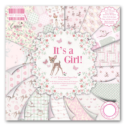 Carta blocco Scrap E' una femmina FEPAD080 It's a Girl! 15x15 cm (6"x6")