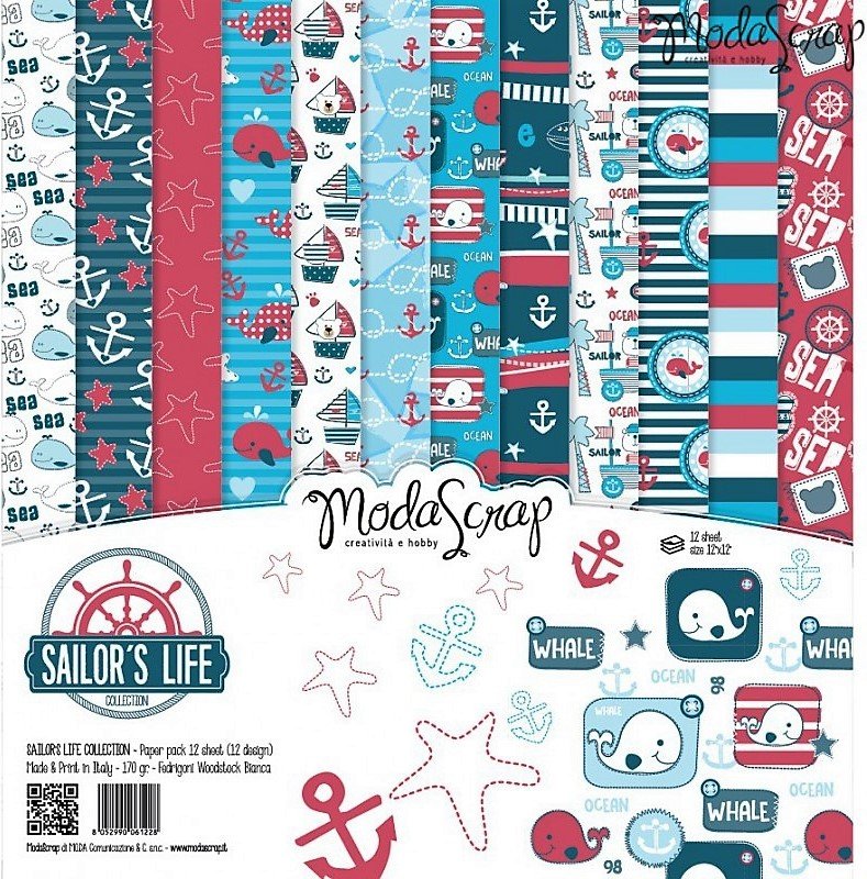 Carta blocco Scrap - Sailor's Life SLFPP30 30x30cm (12"x 12")