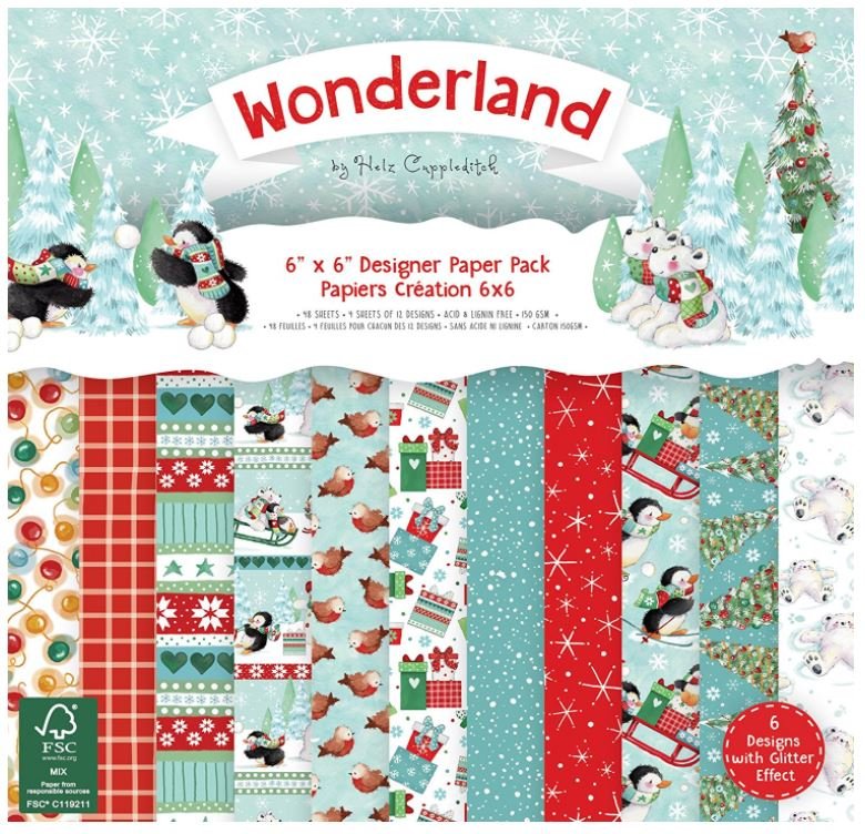 Carta blocco Scrap - Il paese delle meraviglie Natalizie HCPAP009X17 Wonderland 15x15 (6"x 6")