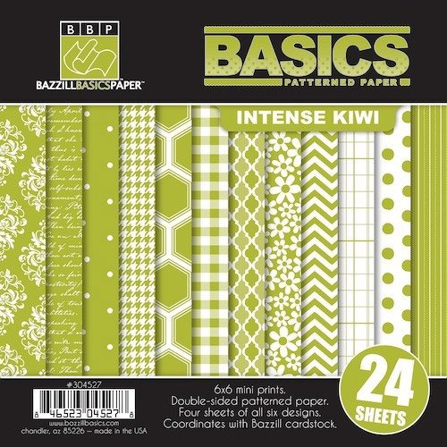 Carta blocco Scrap Intense Kiwi  Basic Patterned Paper 15x15 cm