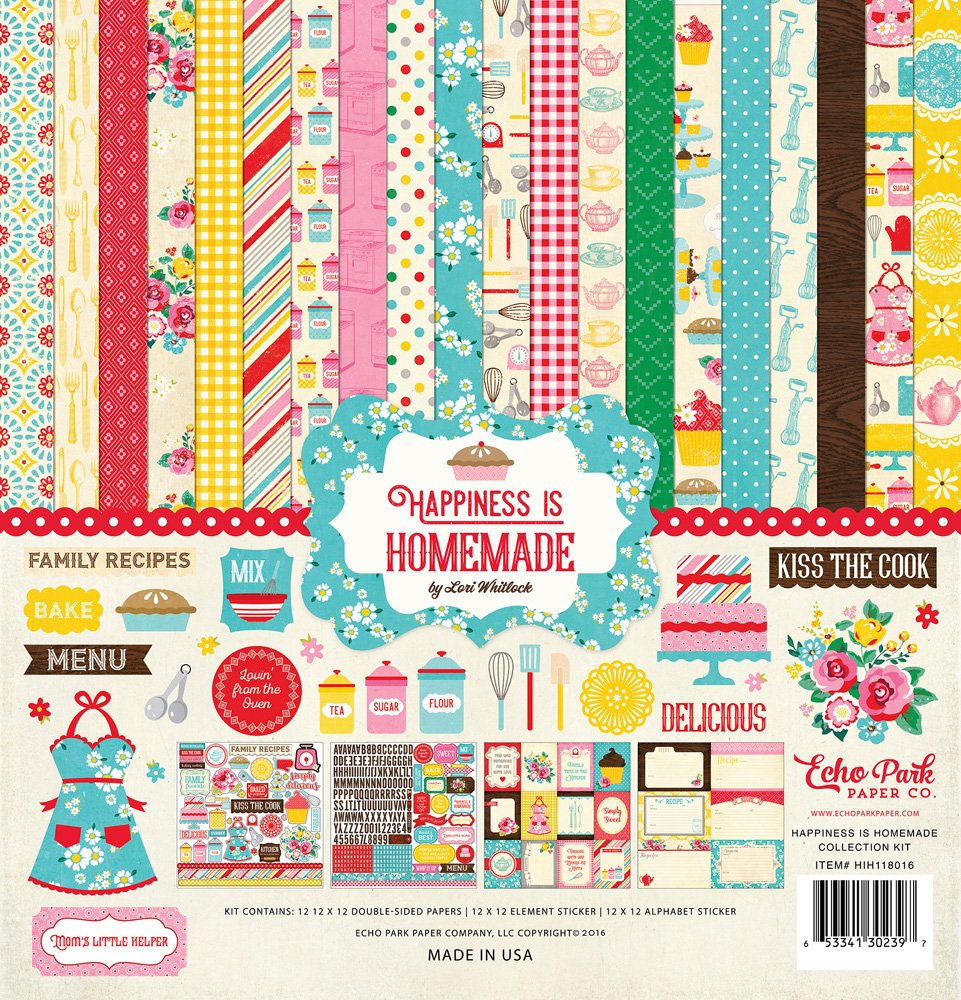 Carta Blocco Scrap - La felicità fatta in casa - HIH118016- 30x30cm (12"x 12")