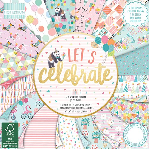 Carta blocco scrap Let's Celebrate FEPAD190 15,2 x15,2 cm (6"x 6").