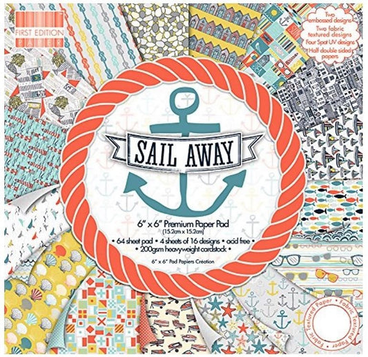 Carta blocco Scrap Marinaio FEPAD086 Sail Away 15x15 cm (6" x 6")