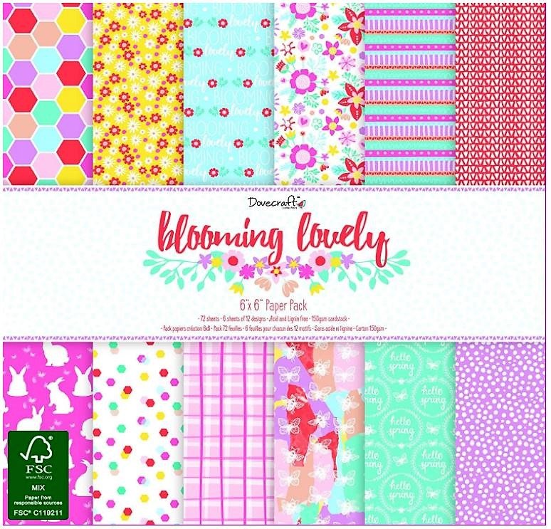 Carta blocco Scrap Meravigliosa fioritura DCPAP054 Blooming Lovely 15x15cm (6"x 6")