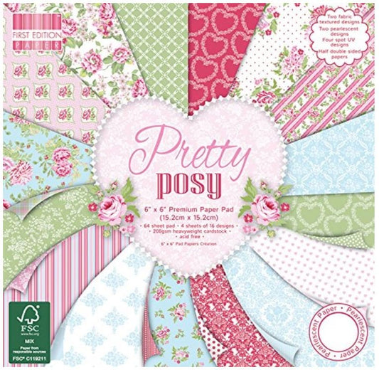 Carta blocco Scrap Pretty Posy FEPAD121 15x15 cm