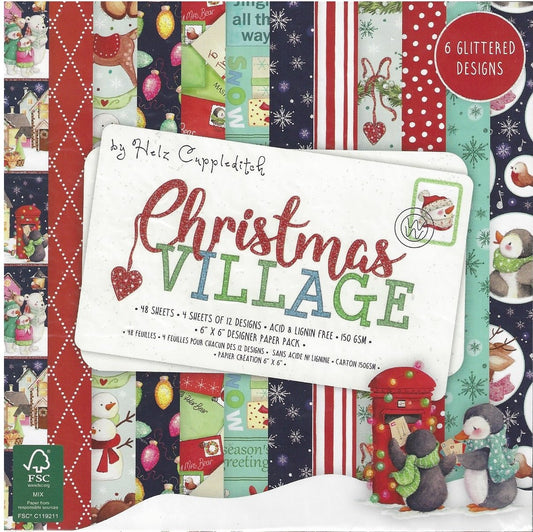 Carta blocco Scrap Villaggio di Natale HZPAP003X18 Christmas Village 15x15cm (6"x 6")