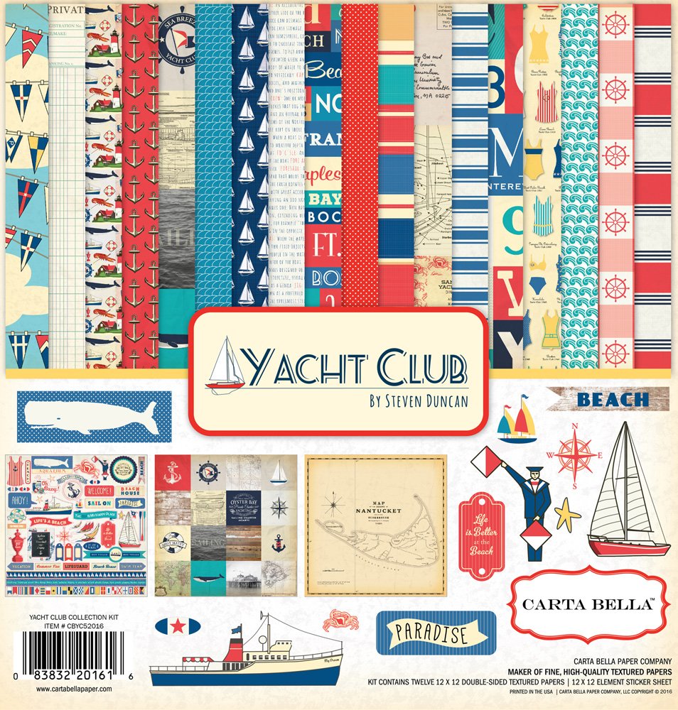Carta Blocco Scrap - Yacht Club -CBYC52016- 30x30 (12"x 12").
