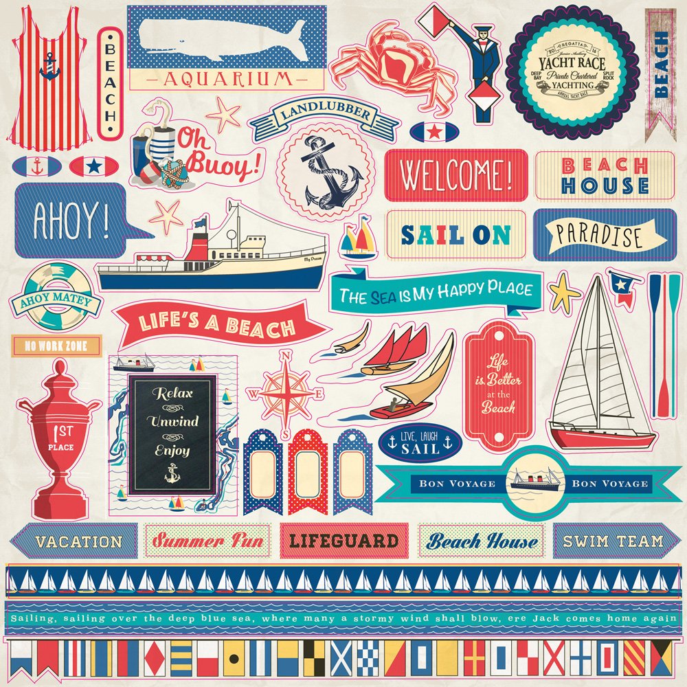 Carta Blocco Scrap - Yacht Club -CBYC52016- 30x30 (12"x 12").