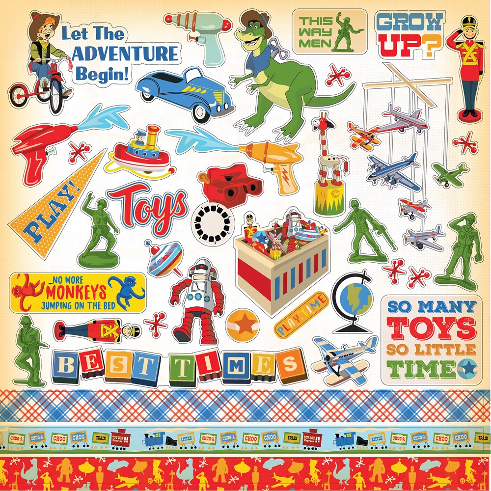 Carta Scrapbooking - Scatola dei giochi - CBTB66016- 30x30 (12"x 12").