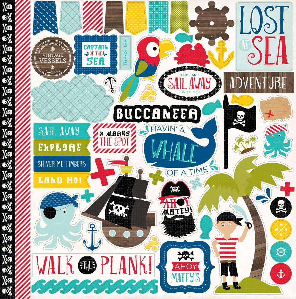 Carta Scrapbooking - Vita da pirati- PL89016 - 30x30 (12"x 12").