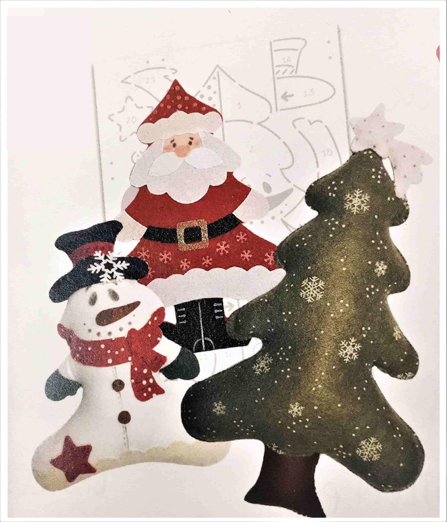 Cartamodello Stencil Creattiva  Albero Babbo Natale Pupazzo di neve CRSTE-025
