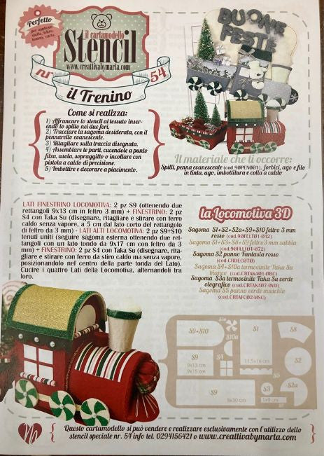 Cartamodello Stencil Creattiva CRSTE54 il Trenino
