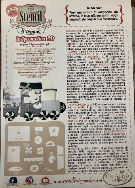 Cartamodello Stencil Creattiva CRSTE54 il Trenino