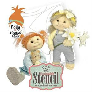 Cartamodello Stencil Creattiva le Dolly Trolls CRSTE-053
