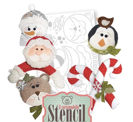 Cartamodello Stencil Creattiva Pupazzo di Neve Babbo Natale  CRSTE02400