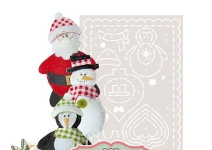 Cartamodello Stencil Creattiva Pinguino, Pupazzo, Babbo Natale CRSTE-003