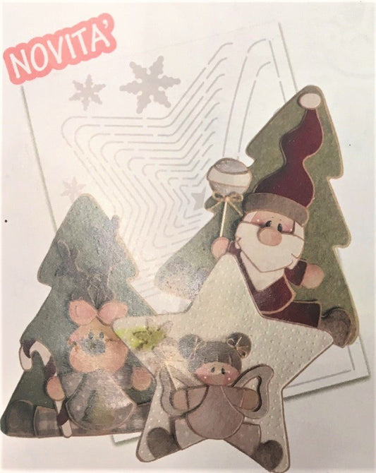 Cartamodello Stencil Creattiva Set Alberi e Stelle CRSTE-027