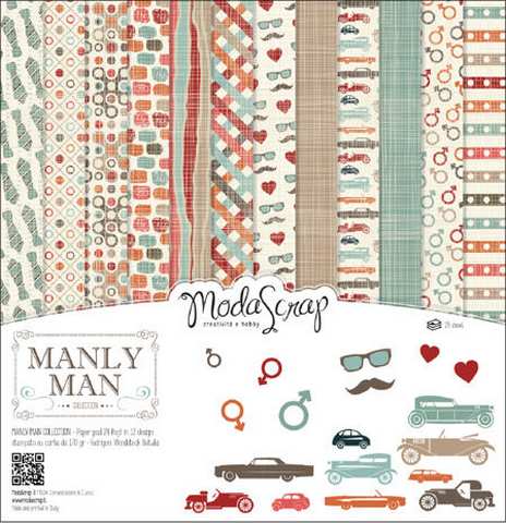 Carte blocco scrap CARTA MANLY MAN 30x30 12 fg