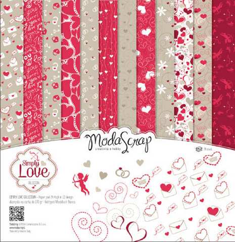 Carte blocco scrap SIMPLY LOVE 30x30 12 fg