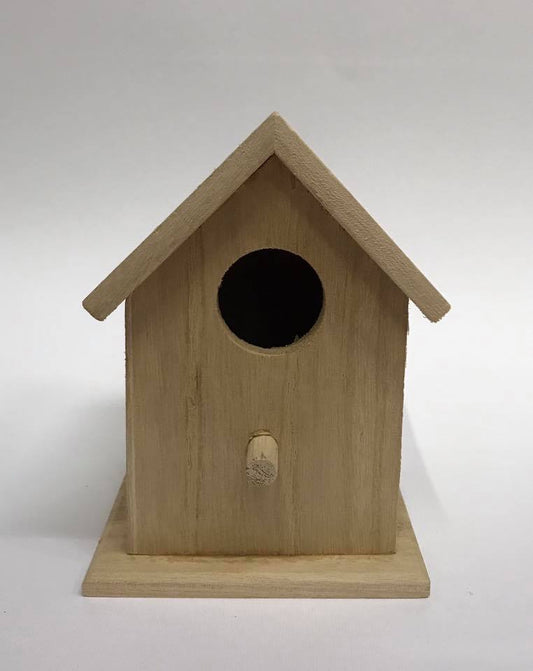 Casetta di legno grezza da decorare h13,5 x10cm di base