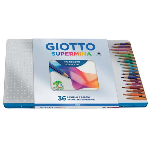 Confezione Matite colorate Giotto Supermina in scatola di metallo 36pz