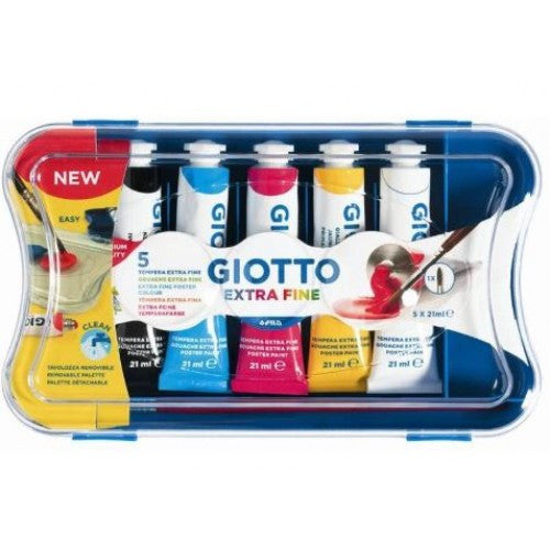 Confezione tempera Giotto 5 colori primari da 21ml