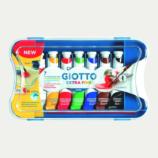 Confezione tempera Giotto 7 colori da 12ml