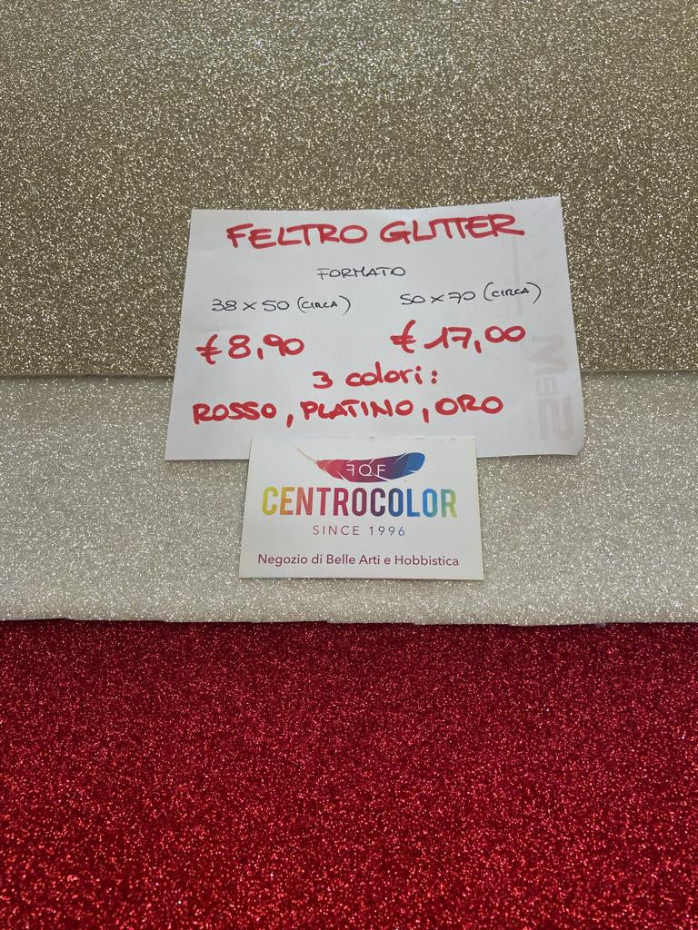 Feltro glitter  bellissimo 55x76 circa ideale per Natalino