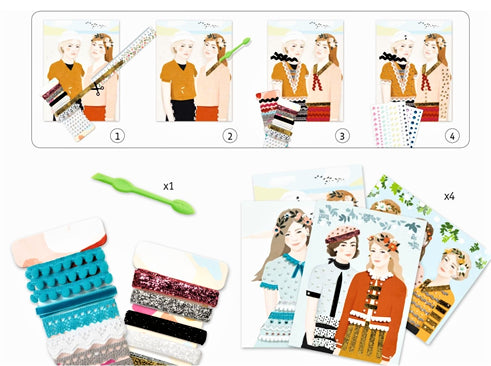 Gioco Djeco ACTIVITES PAPIER DJ09401 Filles des quatre saisons