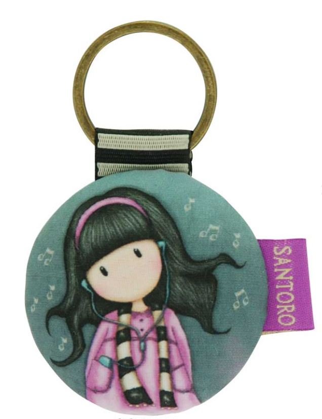 Gorjuss Round Key Ring - Little Song 332GJ07